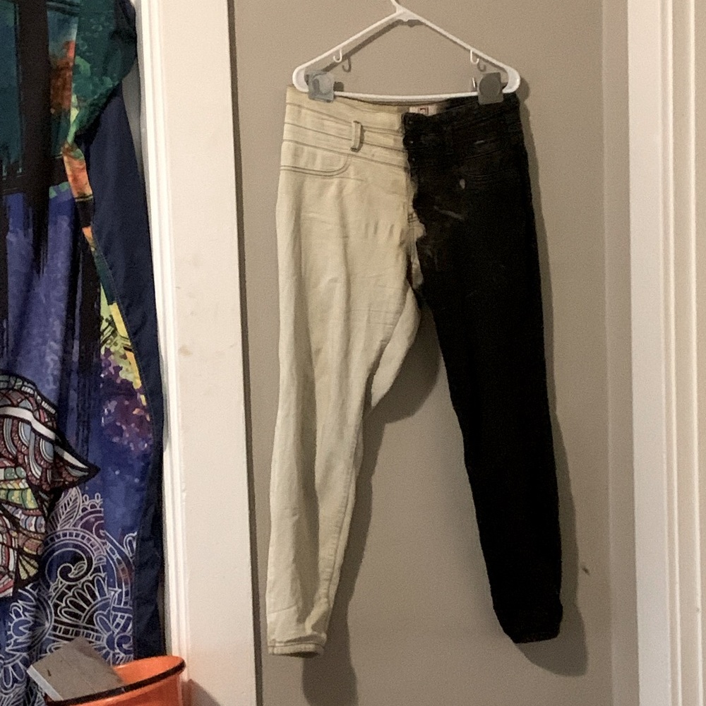 Bleached Split colored Jeans
